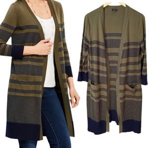 Talbots Olive Green & Black Cardigan
